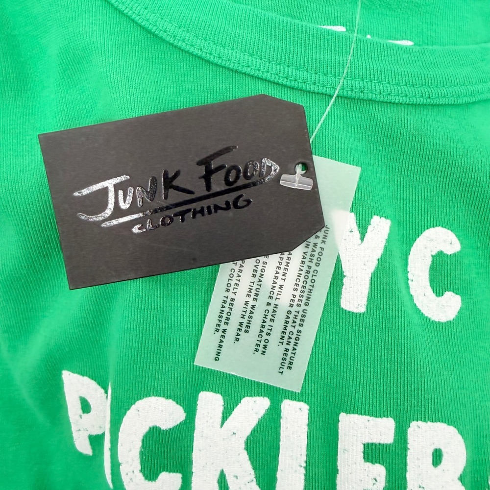 Junk Food NYC Pickleball Social Club Graphic Crop Tee Womens Small Green - Picture 6 of 8
